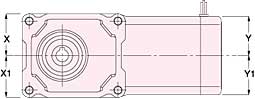 齿轮电机（15W～90W）同心中空/中实轴（F2）产品轮廓图